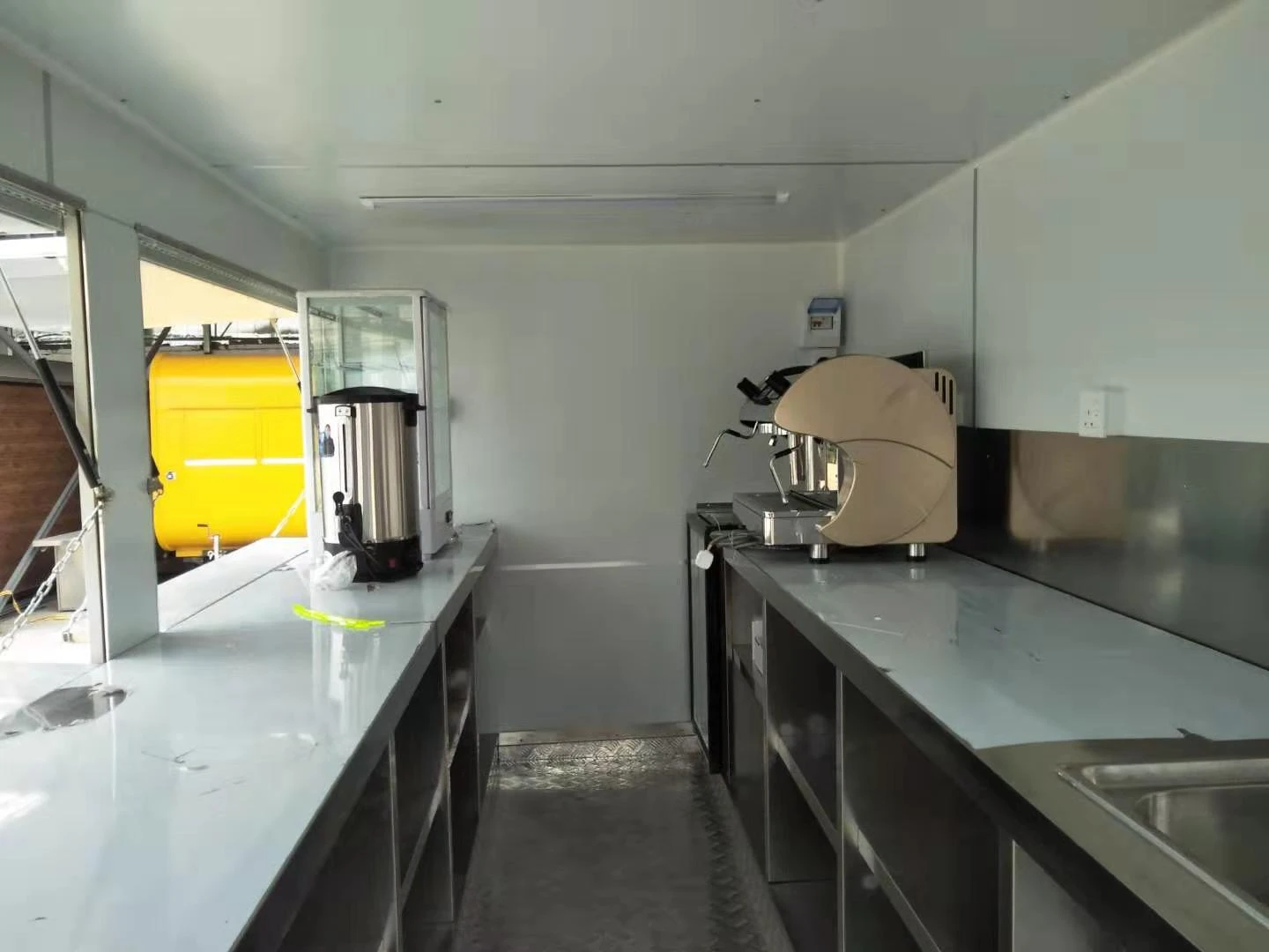 Food cart cooking trailer kiosk