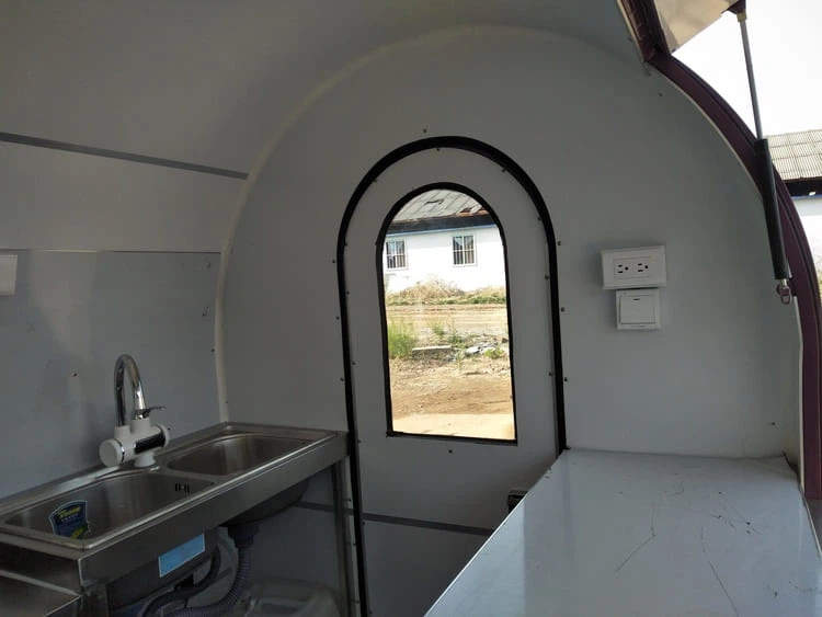 the inside of the soft serve ice cream concession trailer