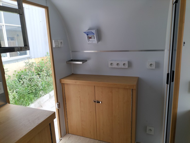 vintage bubble tea food truck inside